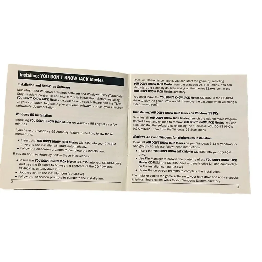 10/$25🦋 You Don't Know Jack: Movies PC Game